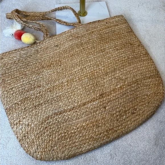 NWT Karma Jute Hello Sunshine Boho Large Tote Bag - Picture 3 of 9